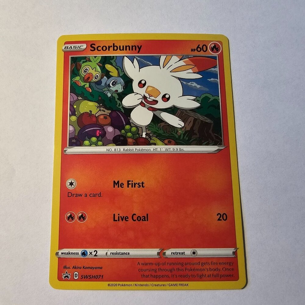 Pokemon TCG Scorbunny SWSH071 Black Star Promo Cosmos Holo LP